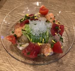 お魚カルパッチョ　(ミックス・まぐろ・サーモン・かんぱち)