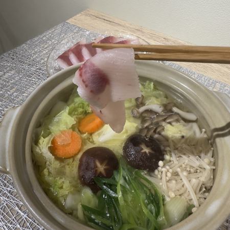 夜の鍋しゃぶコース（ブリor鯛）