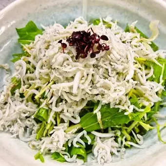 たっぷり釜揚げしらすのサラダ（和風ドレ・梅ドレ）