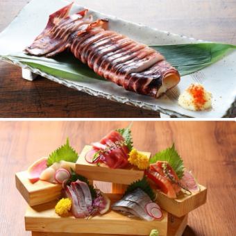 【定番コース】 肉も魚も一度に楽しめる!地酒付き120分飲み放題♪全9品5000円!