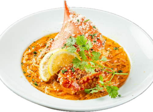 渡り蟹のトマトクリームパスタ