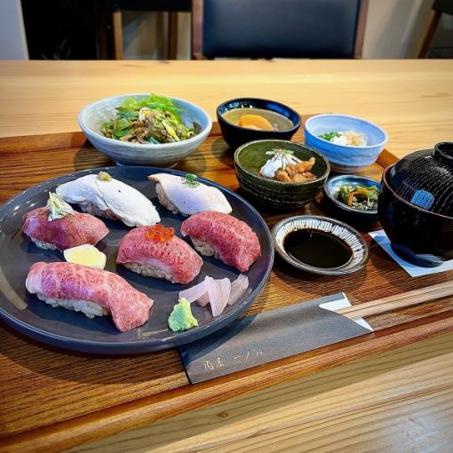 [Reservation required] Meat and sushi set meal 2,480 yen (reservations required by 8am on the day)