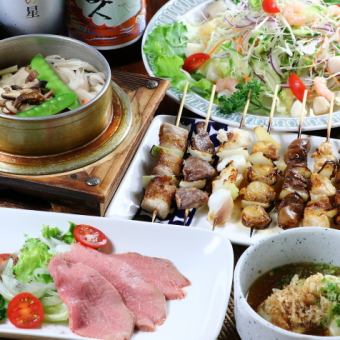 ローストビーフ、りゅうきゅう、焼鳥つくね入、釜飯　飲み放題付12品6000円税込!