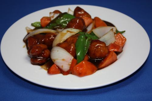 酢豚の黒酢香港風