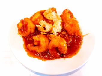 車海老のマヨネーズ和え/車海老のチリソース炒め