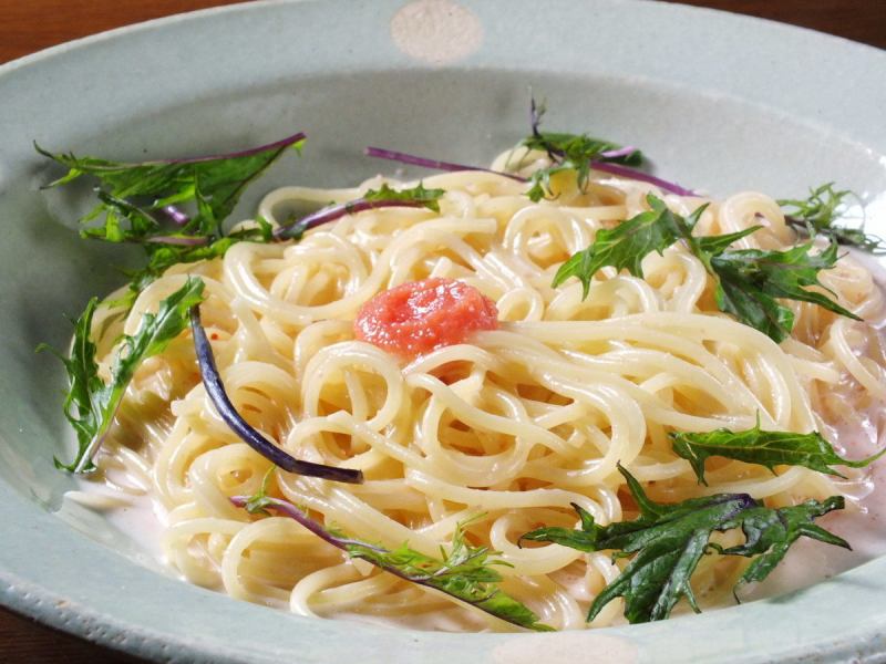 The chewy raw noodles are addictive♪ [Mentaiko Cream Pasta] You can now take it home!