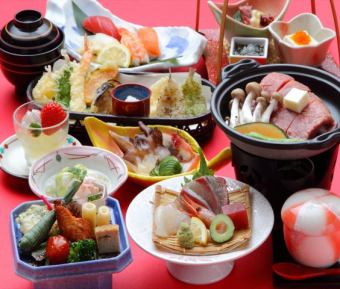 <午餐和晚餐OK！> [含120分钟无限畅饮] 极张海山套餐（共11道菜品）5,000日元（含税）