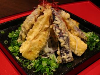 Crispy eggplant tempura sauce