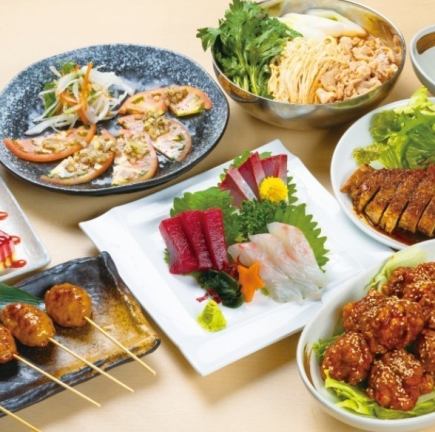 各種宴会にド定番!【2.5Hプレミアム飲放】満腹コース刺身3点盛り&トンテキ全9品6000円→5,000円