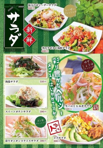 ・・…○●　サラダ　●○…・・