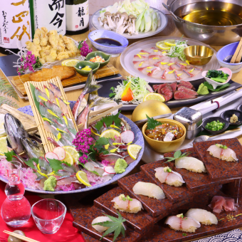 【おもてなしコース】《華》関アジ・関サバ，大分和牛ステーキ…大分堪能コース2H飲放付9900円