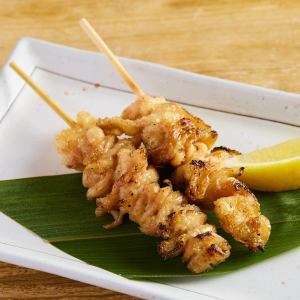 Chicken skin skewers