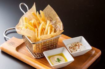 French fries (herb salt whipped & spreadable mozzarella)