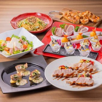 前菜からインパクト抜群の内容!愛知みかわ豚がメイン【くつろぎコース】2時間飲み放題付6000円