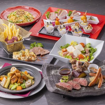 尽享知多牛肉烤牛肉、三河猪肉和爱知鸭！“畅饮套餐”仅需7000日元，即可享受2小时无限畅饮。