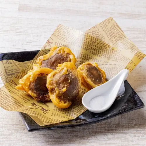 Beer frites made with shiitake mushrooms grown in Gifu Prefecture