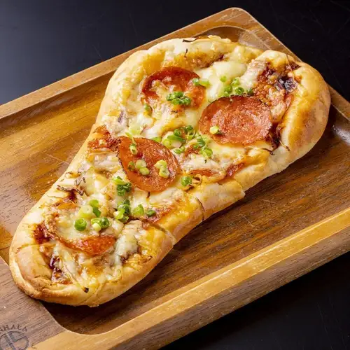 Pepperoni and Hatcho Miso Naan Pizza