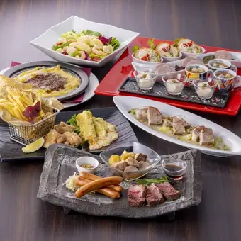仅限周末及节假日!【午餐畅饮】品尝爱知县顶级肉类,搭配“东海美食套餐”,3小时畅饮,仅需6000日元。