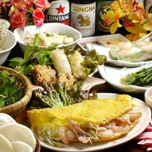 ★2 hours of all-you-can-drink included★ [Hanoi course] 10 dishes 5,000 yen (tax included)
