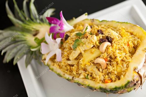 Shrimp, avocado and pineapple salad