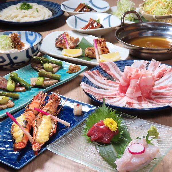 ☆一番人気☆【笑小屋米澤豚しゃぶしゃぶコース】２時間飲み放題付き全8品5,500円税込