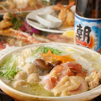 After July 8th [2 hours all-you-can-eat and drink] "8-item course" including our specialty grilled chicken and chanko nabe, 4,400 yen ⇒ 3,300 yen