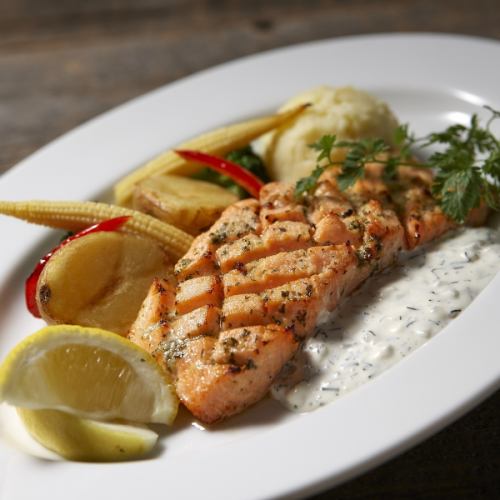 Grilled Salmon with Lemon and Herbs