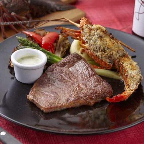 Furano Wagyu Sirloin Steak & Lobster and Maitake Mushroom Falci