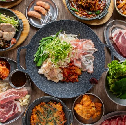 120分钟【无限量供应烤五花肉及各式韩式料理】■豪华烤五花肉套餐■