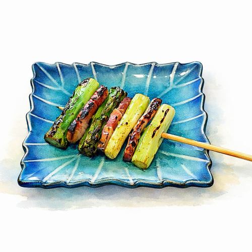 旬アスパラとベーコン串