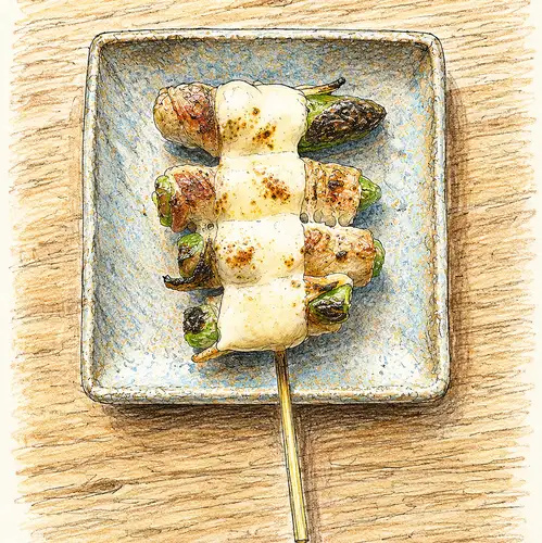 Jalapeño wrapped in pork belly skewers