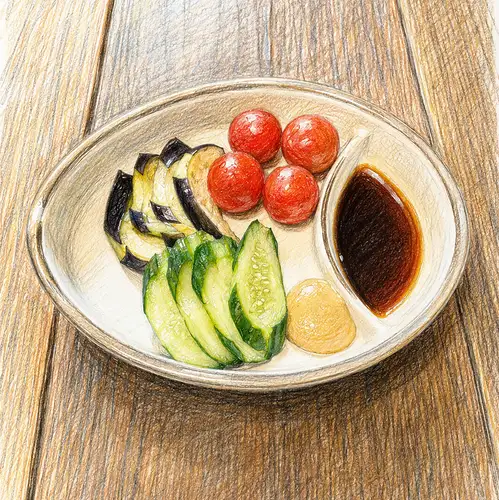 三種醃菜（黃瓜、茄子、櫻桃番茄）