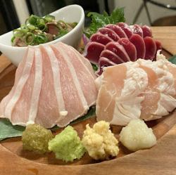 鶏刺し　４種盛り