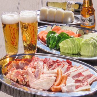 Natu has arrived! [BBQ PLAN Standard (Type A)] 2 hours all-you-can-drink included 5,500 yen ◆ Terrace seats only