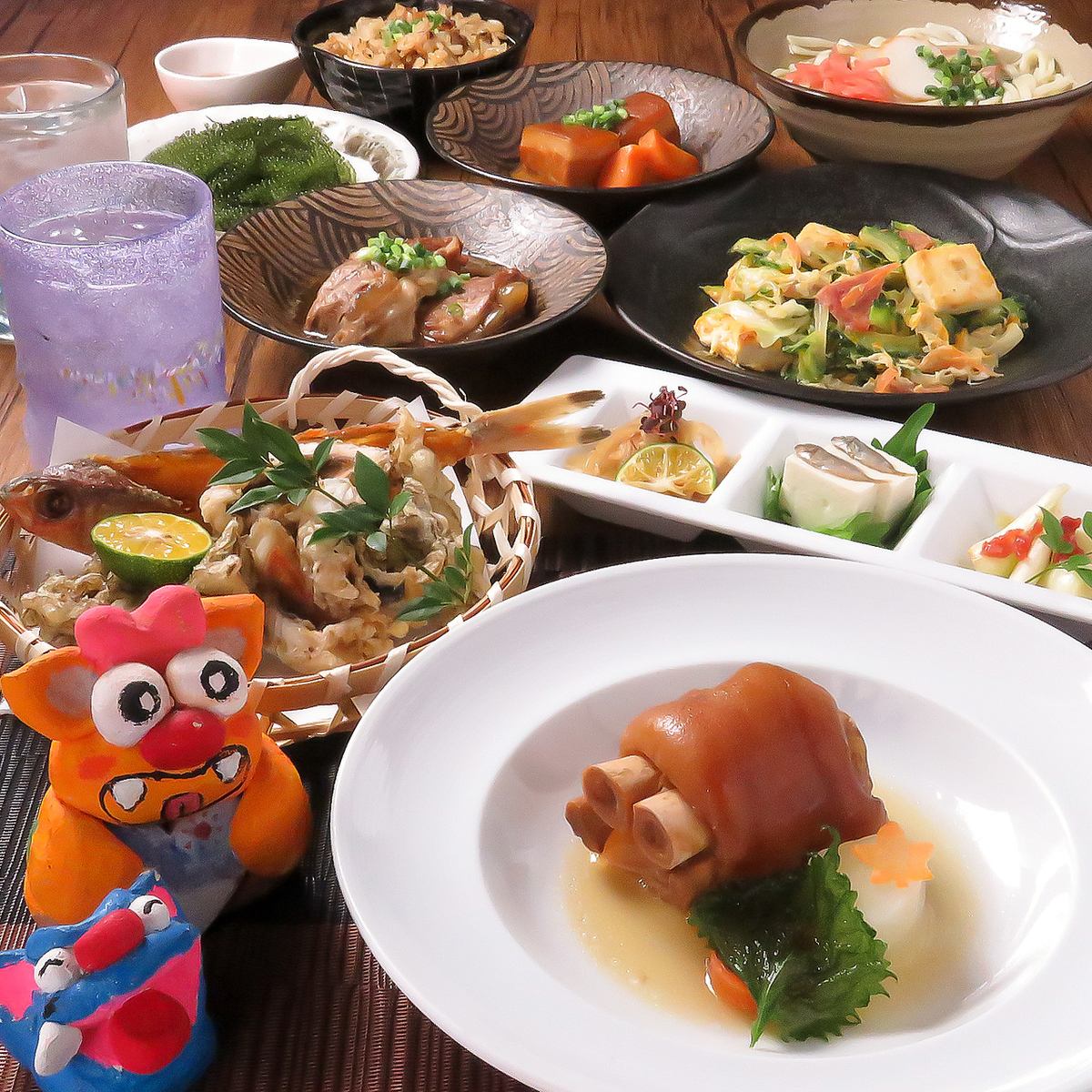We serve fresh dishes using ingredients shipped directly from Okinawa.