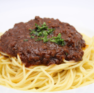 Special meat sauce made with stewed minced beef