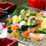 Seafood eating sea salad
