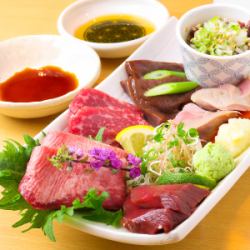 本日の肝刺し盛り合わせ
