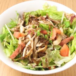 Island tofu, spam and mushroom salad