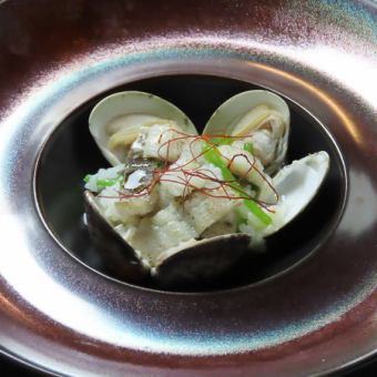 Conger eel and clam risotto