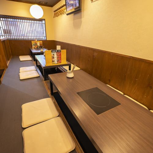 We have sunken kotatsu seating available, perfect for large groups!