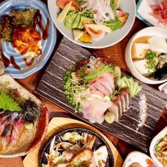 If you can't decide, try this! [Hinata Standard Course] 5 kinds of sashimi & seared beef tongue <2 hours all-you-can-drink> 4,000 yen (tax included)