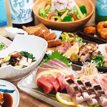 【2025夏季限定コース】旬の食材を盛り込んだ 刺盛・肉盛含む全８品＜生ビールok2h飲放付き＞