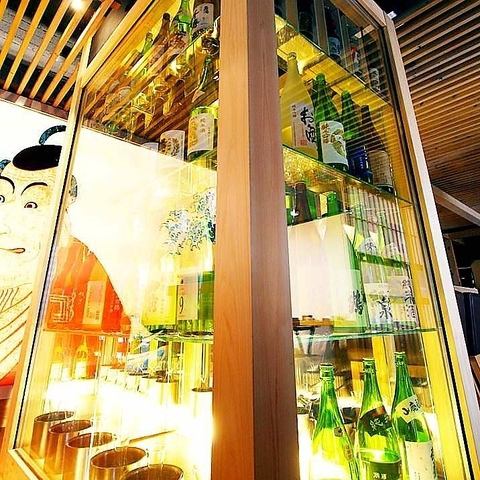 日本酒セラーの50種以上の地酒が飲放付コースで堪能できます♪