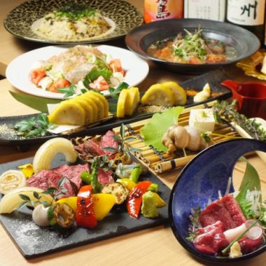 【満足度98%!】馬刺しやトマトの揚げ出しなど人気者を集めた 【あざみコース 5,000円(全8品)】