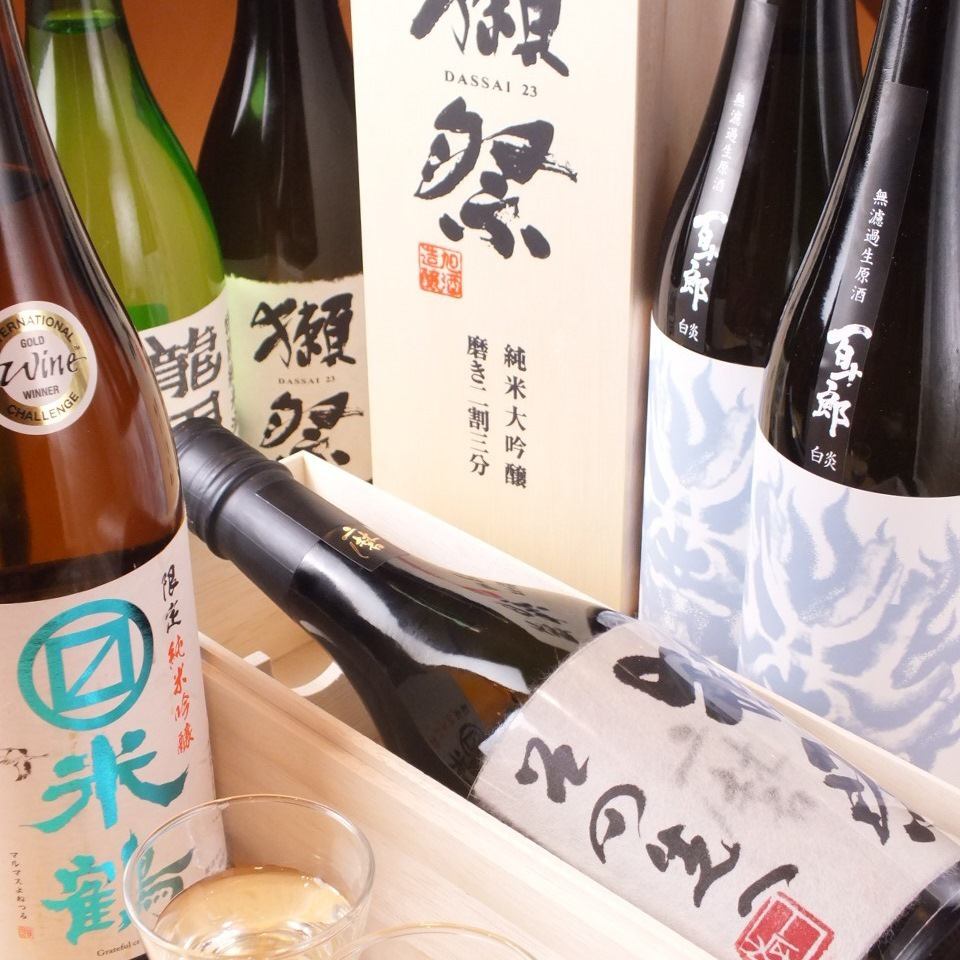 獺祭・蓬莱泉などのレア物日本酒が豊富！焼酎も楽しめます！