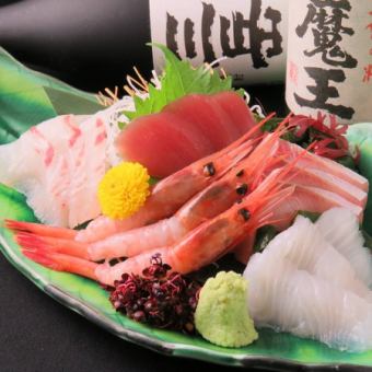 5 kinds of seasonal sashimi, 3 servings