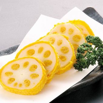 Kumamoto specialty: Freshly fried mustard lotus root