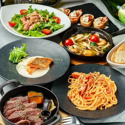[Autumn Limited] 8 dishes including cream pasta and beef steak! 2-hour all-you-can-drink included! [Autumn Limited Buono! SP Course] 4000 yen