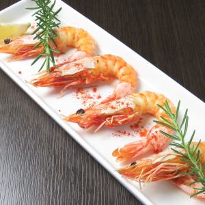 Red shrimp with garlic